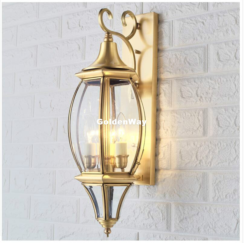 Outdoor Lighting Brass - Antyczna mosiężna lampa ścienna zewnętrzna/wewnętrzna LED,