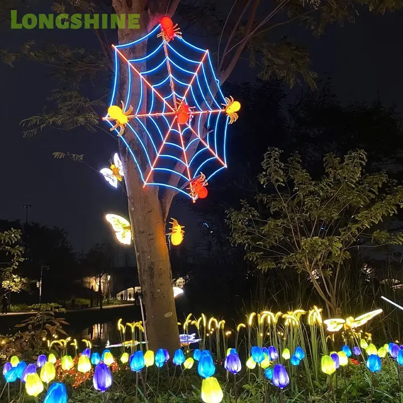 Outdoor Lighting Wall Mount - Świąteczne oświetlenie LED w kształcie pajęczyny