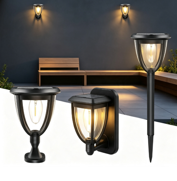 Outdoor Lighting Wall Mount - 2 SZT. Zewnętrzne Lampy Solarne, Lampa