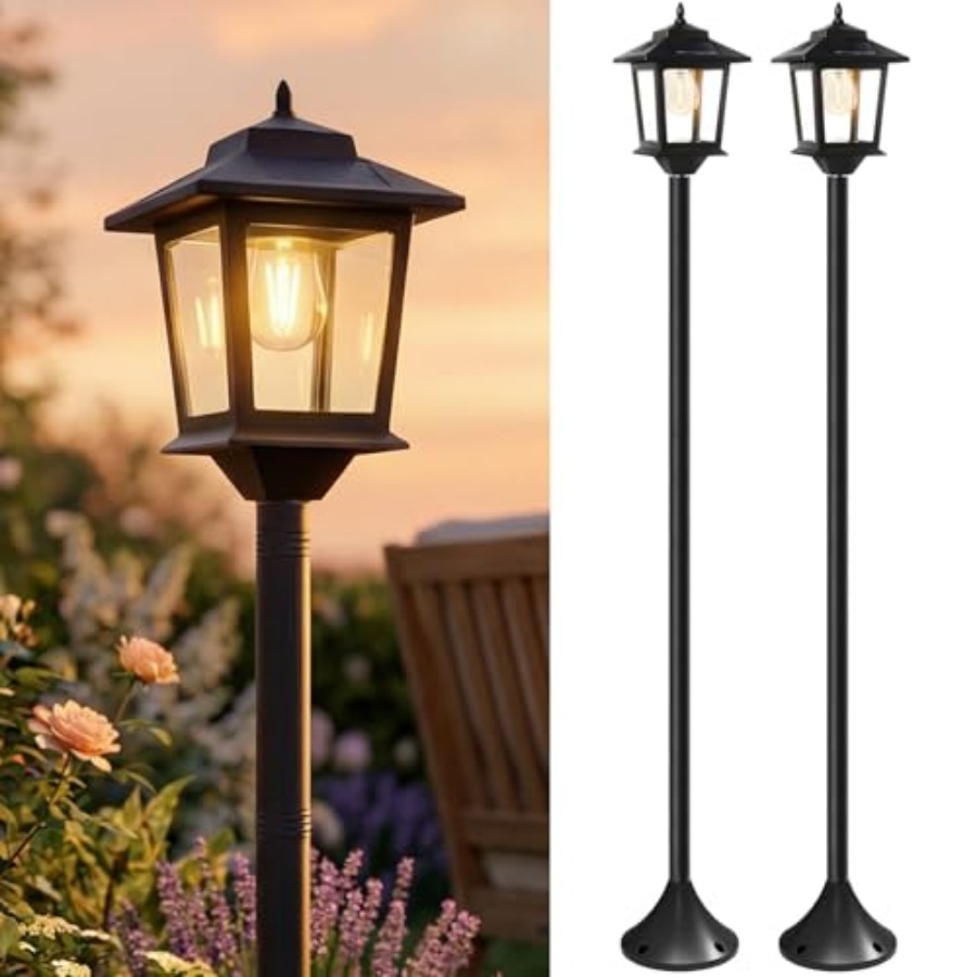 Outdoor Lighting Dusk To Dawn - Zewnętrzne solarne lampy słoneczne na słupki,