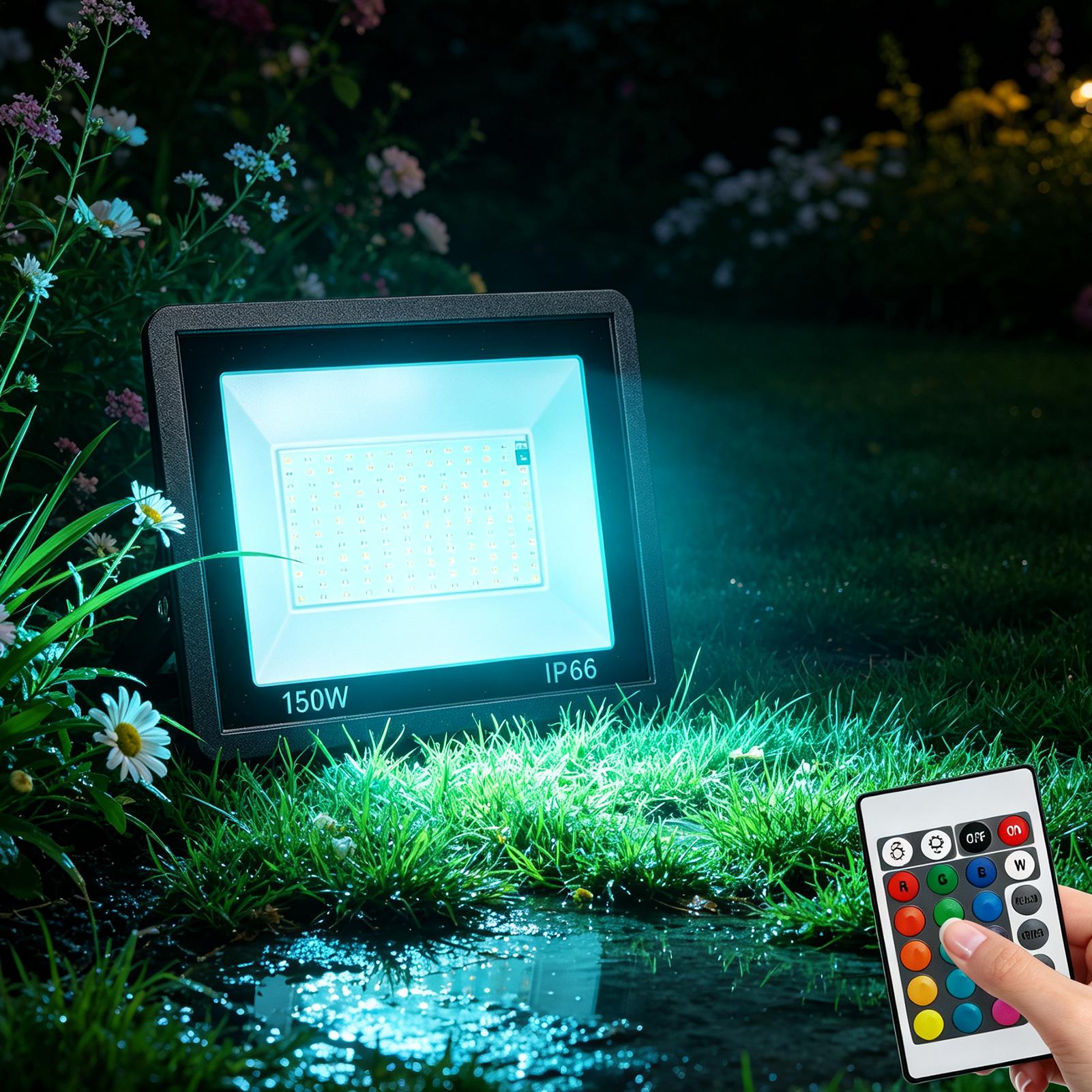 Outdoor Yard Lighting Fixtures - Zewnętrzna lampa powodziowa RGB ze zmianą