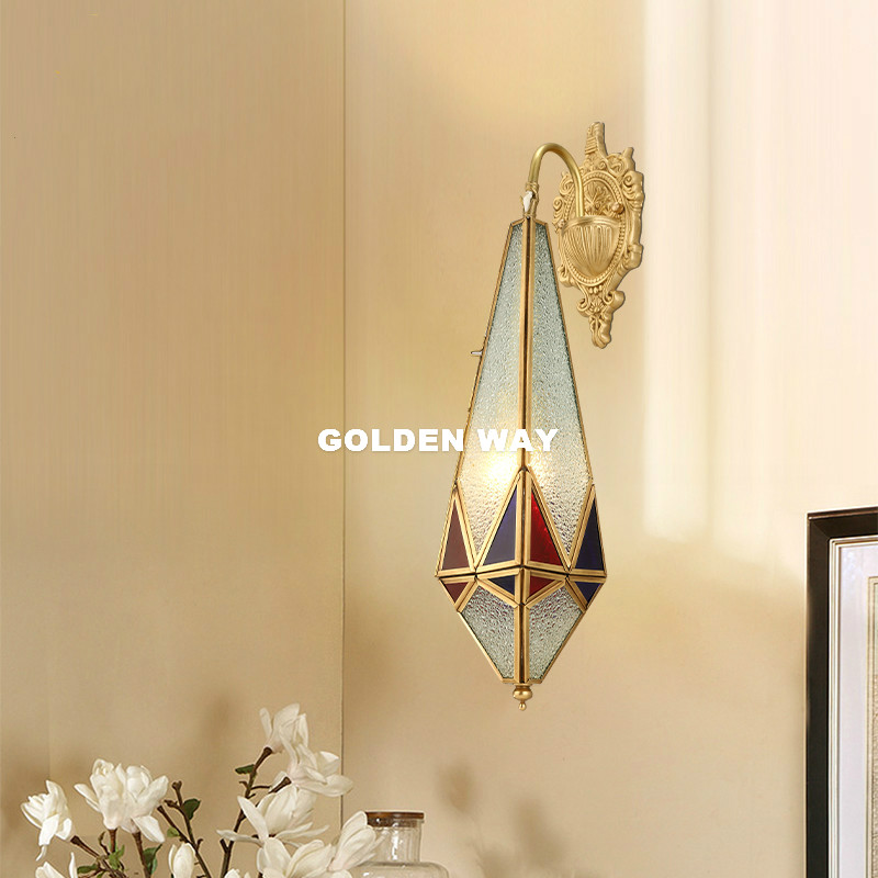 Outdoor Lighting Brass - Europejska mosiężna kinkiet zewnętrzna/wewnętrzna konstrukcja LED
