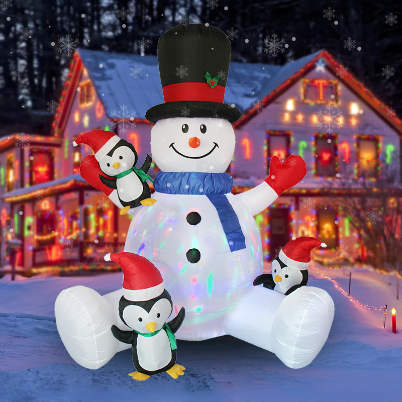 Outdoor Lighting For Christmas - Świąteczny dmuchany bałwanek pingwin układany Arhat