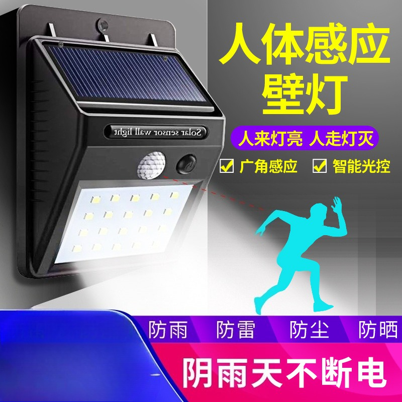 Outdoor Lighting With Motion Sensor - Solarna lampa ścienna z czujnikiem ruchu,