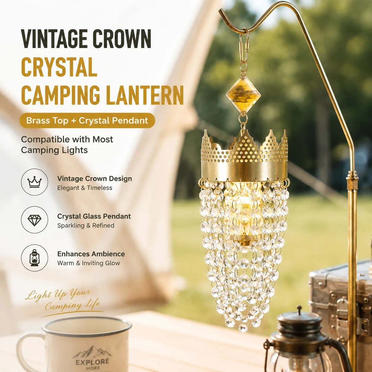 Outdoor Lighting Brass - Klosz do lampy kempingowej w stylu