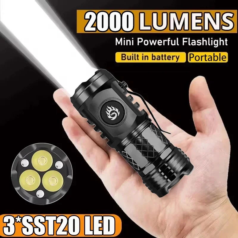 Outdoor Lighting Diy - Mocna taktyczna latarka 3LED, mini latarka