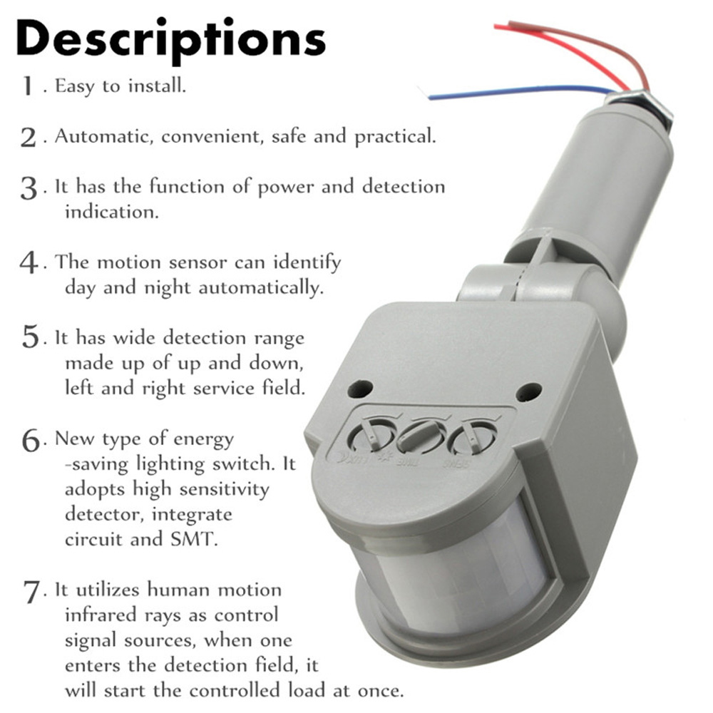 Czujnik ruchu 220V 12V wykrywa – Outdoor Lighting Timer Switch recenzja i cena