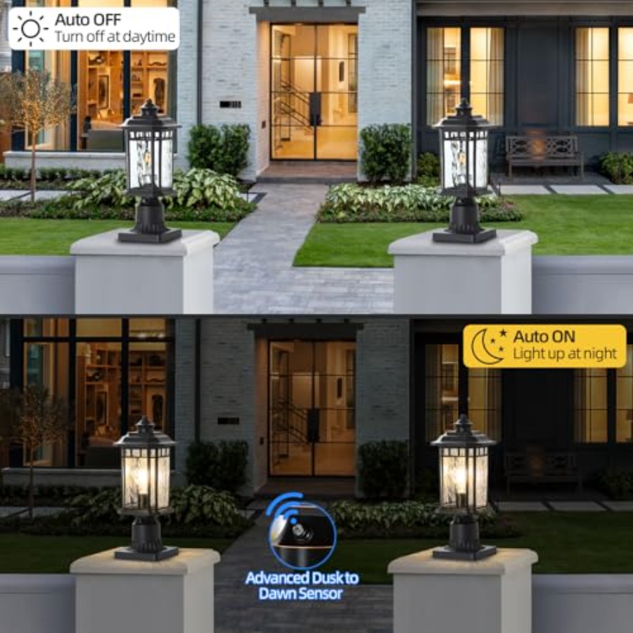 Zestaw 2 lamp słupkowych zewnę – Outdoor Lighting Dusk To Dawn recenzja i cena