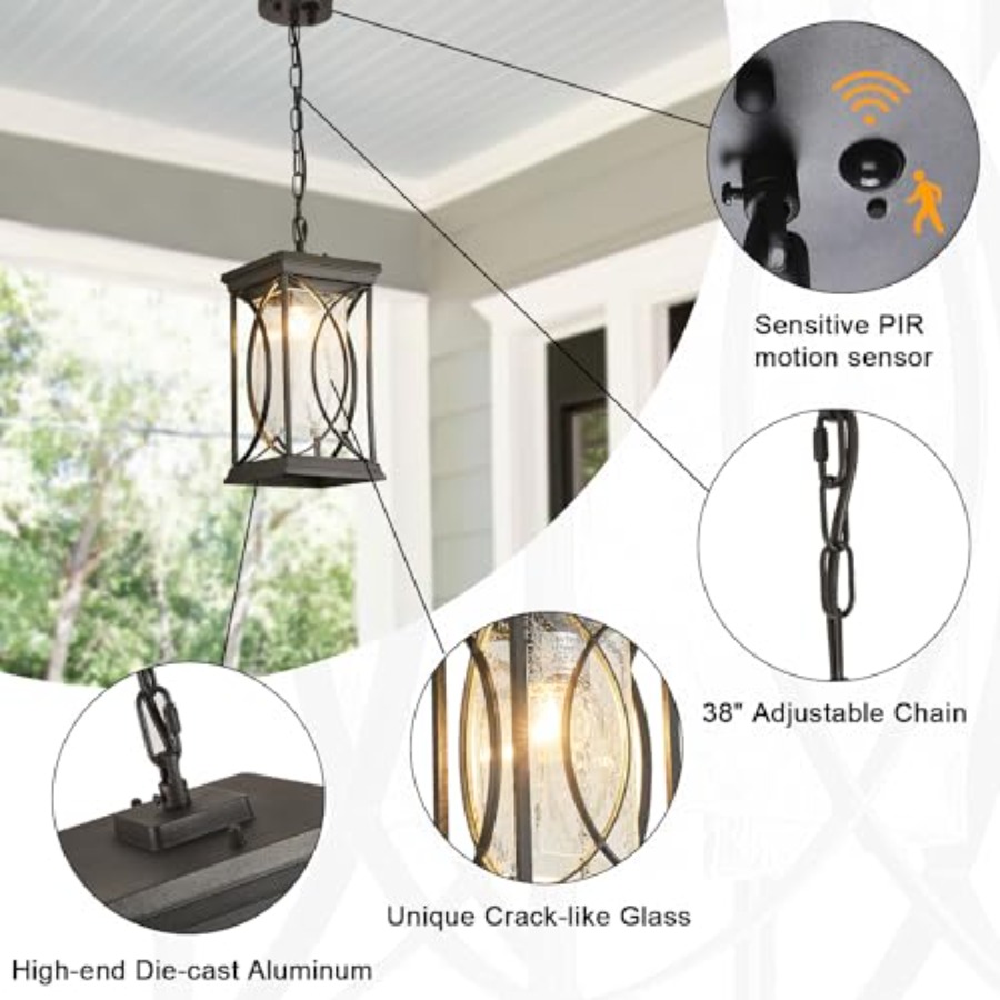 Zewnętrzne lampy wiszące z czu – Outdoor Lighting Dusk To Dawn recenzja i cena