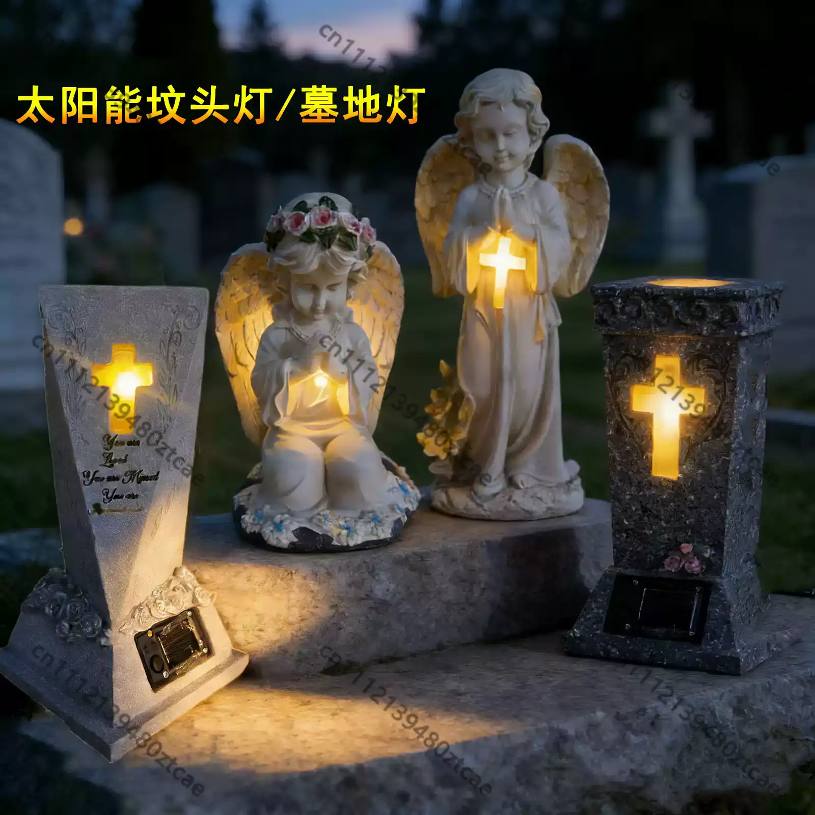 Solarna Statua Anioła z Krzyże – Outdoor Lighting Brass recenzja i cena